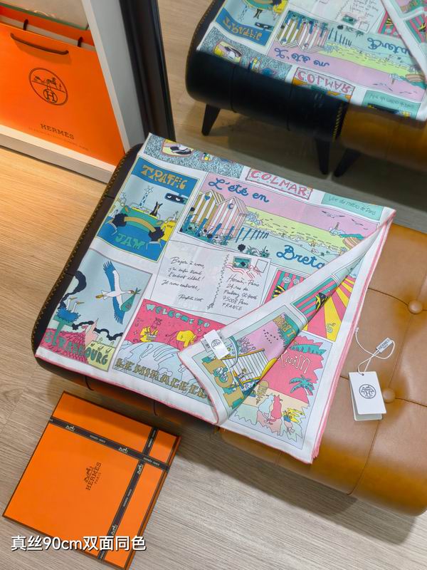 Hermes silk Scarf 90X90cm E27 (24)