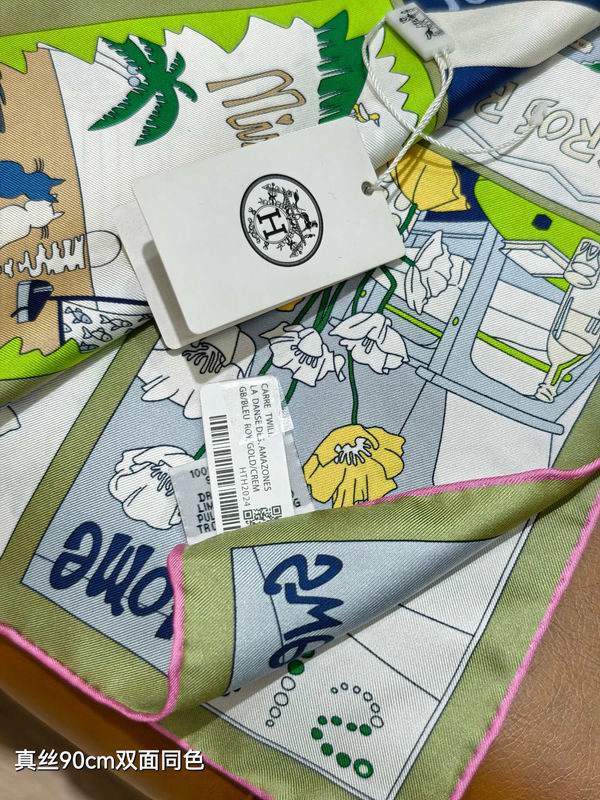 Hermes silk Scarf 90X90cm E27 (3)