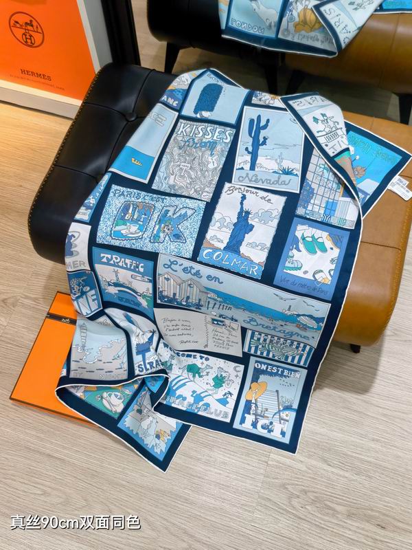 Hermes silk Scarf 90X90cm E27 (32)