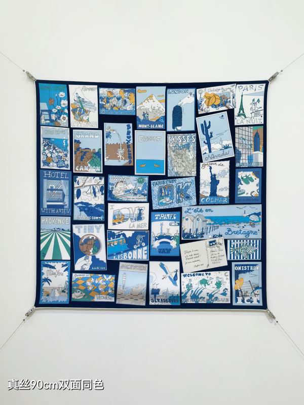 Hermes silk Scarf 90X90cm E27 (34)