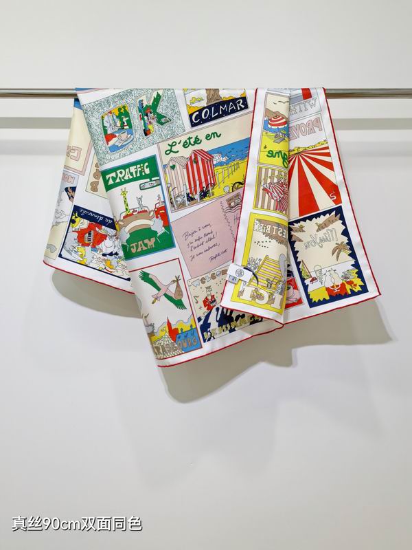 Hermes silk Scarf 90X90cm E27 (38)