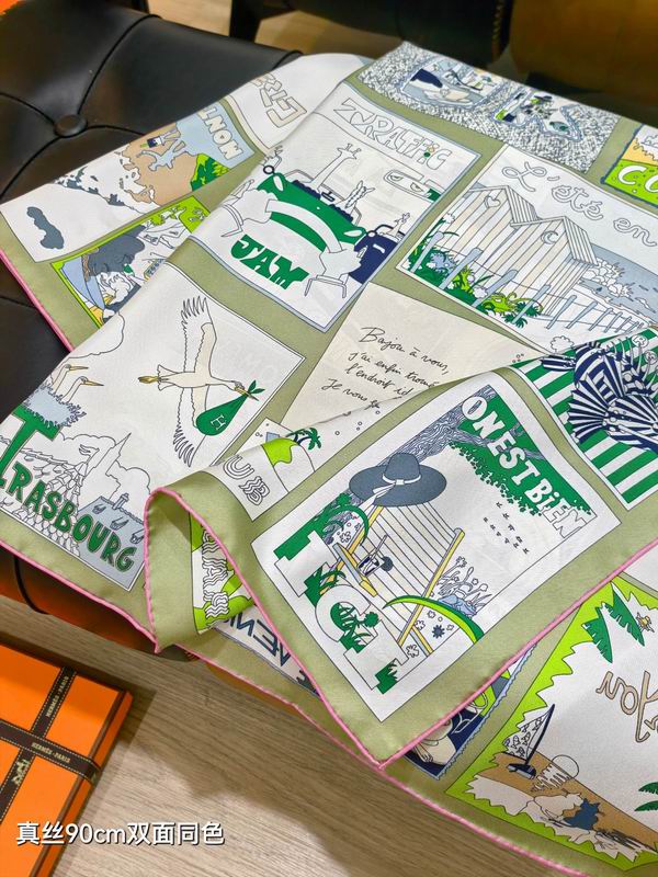 Hermes silk Scarf 90X90cm E27 (4)