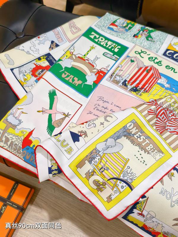 Hermes silk Scarf 90X90cm E27 (40)