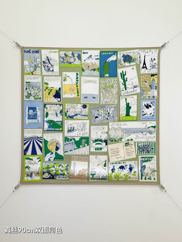 Hermes silk Scarf 90X90cm E27 (7)