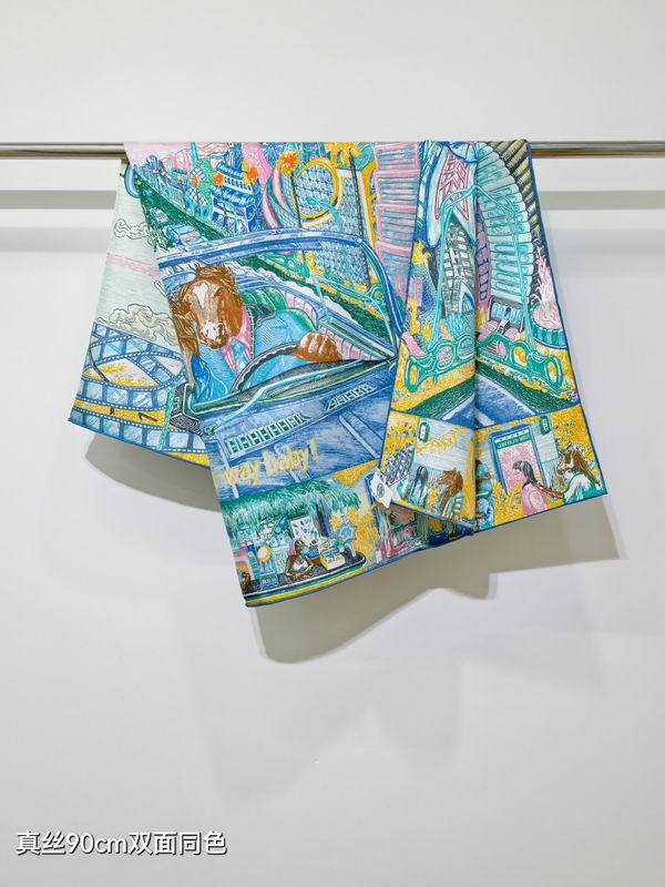 Hermes silk Scarf 90X90cm E30 (12)