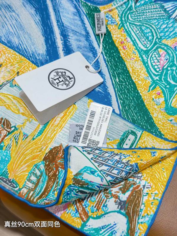 Hermes silk Scarf 90X90cm E30 (13)