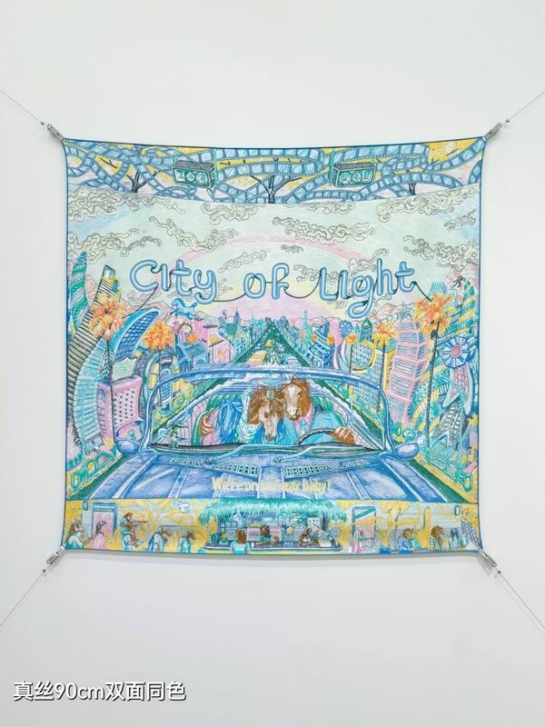 Hermes silk Scarf 90X90cm E30 (17)