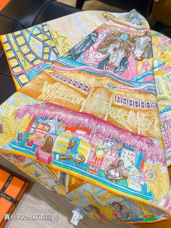 Hermes silk Scarf 90X90cm E30 (23)