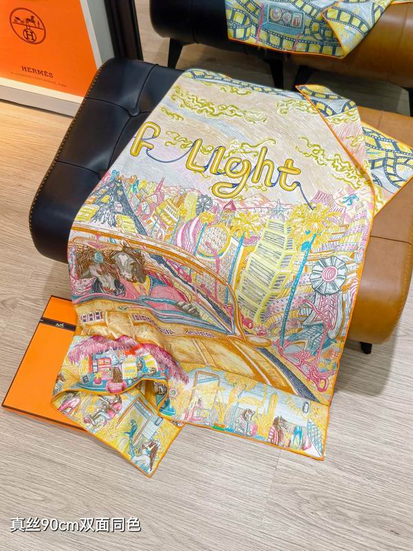 Hermes silk Scarf 90X90cm E30 (24)