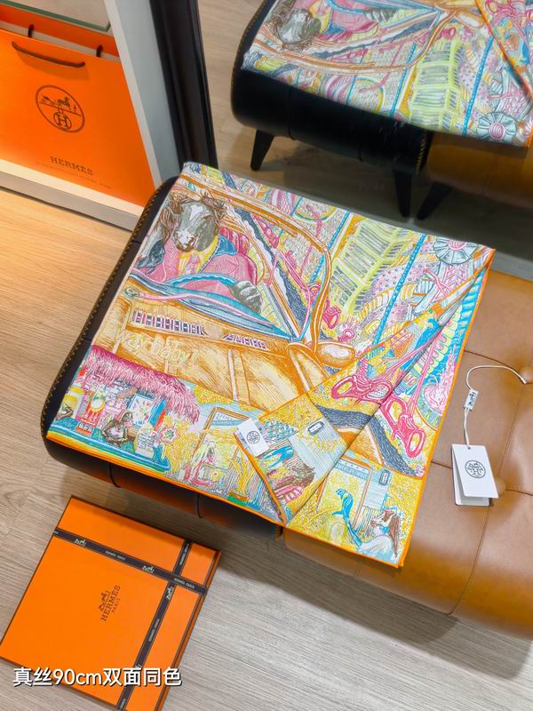Hermes silk Scarf 90X90cm E30 (25)