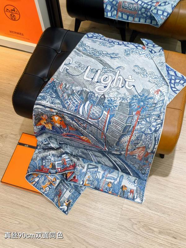 Hermes silk Scarf 90X90cm E30 (6)