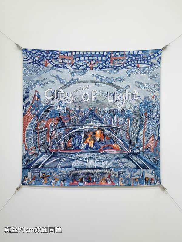 Hermes silk Scarf 90X90cm E30 (8)