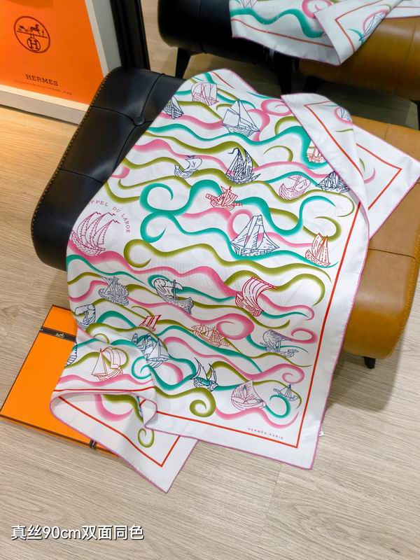 Hermes silk Scarf 90X90cm E34 (24)