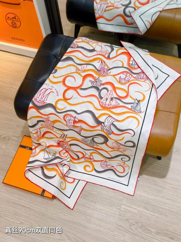 Hermes silk Scarf 90X90cm E34 (6)