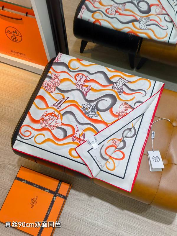 Hermes silk Scarf 90X90cm E34 (7)