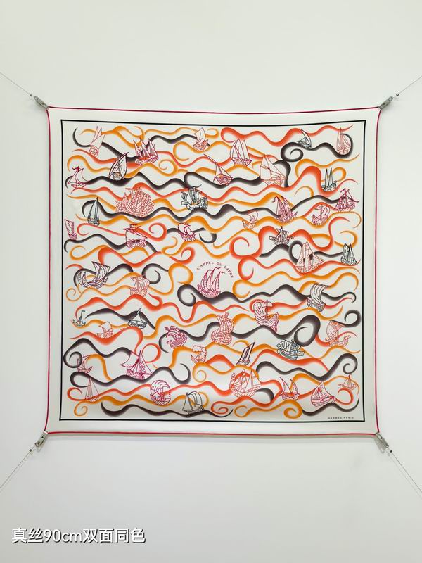 Hermes silk Scarf 90X90cm E34 (8)