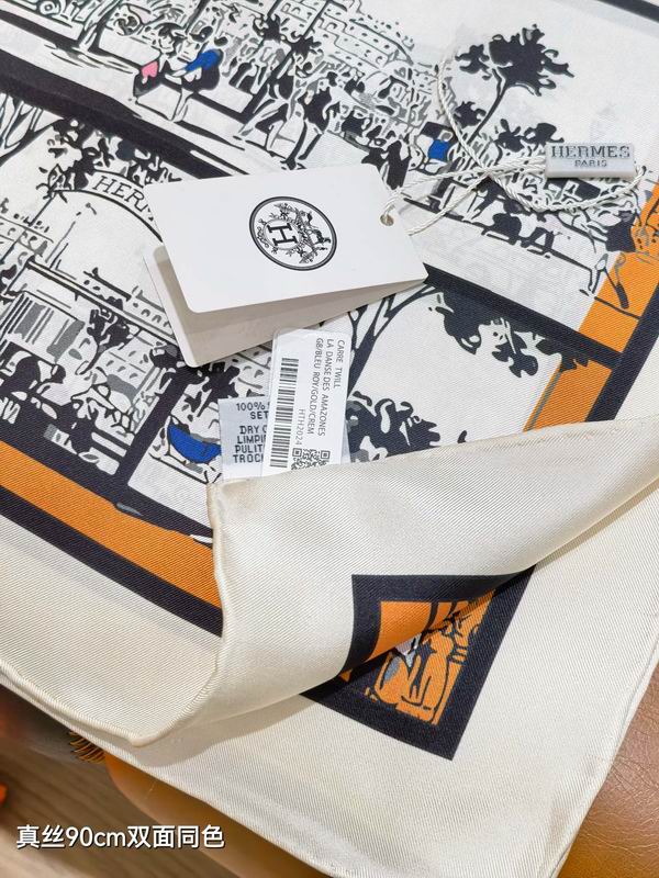 Hermes silk Scarf 90X90cm E35 (12)