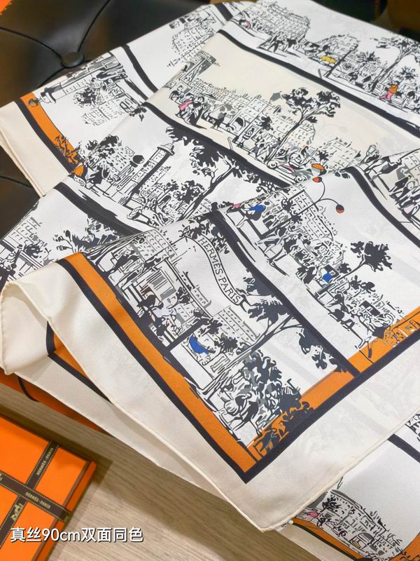 Hermes silk Scarf 90X90cm E35 (13)