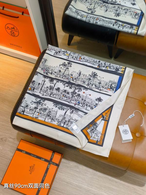 Hermes silk Scarf 90X90cm E35 (15)