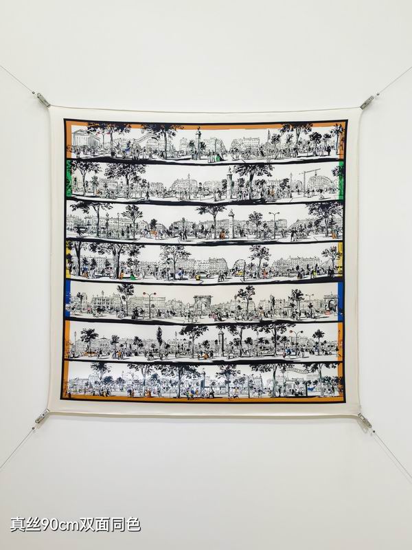 Hermes silk Scarf 90X90cm E35 (16)