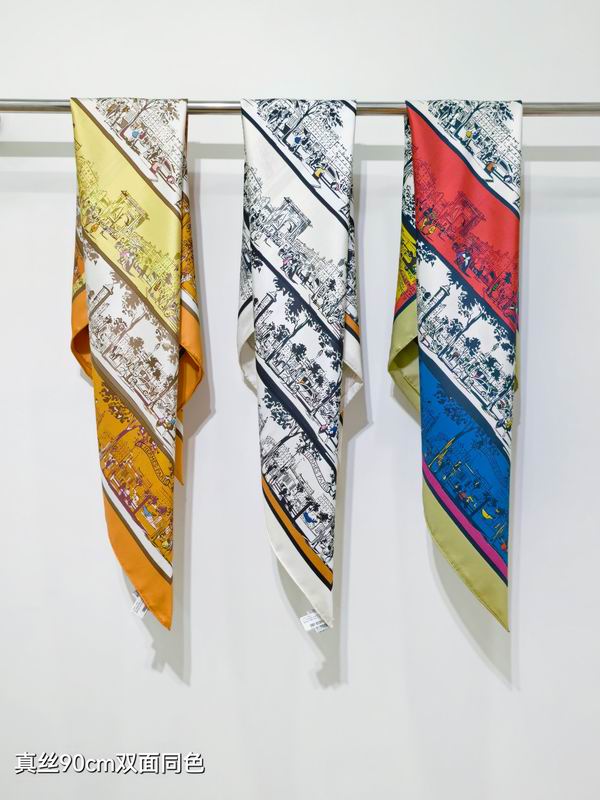 Hermes silk Scarf 90X90cm E35 (19)
