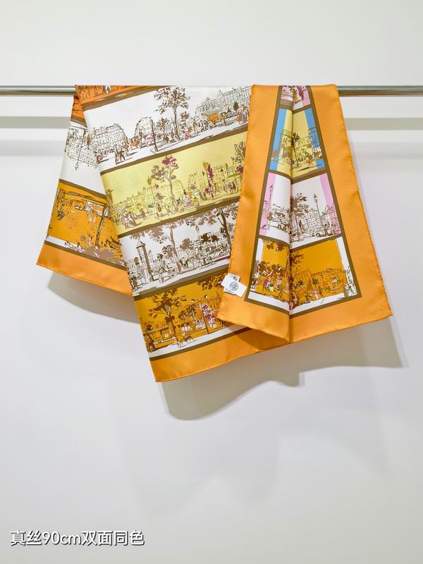 Hermes silk Scarf 90X90cm E35 (2)