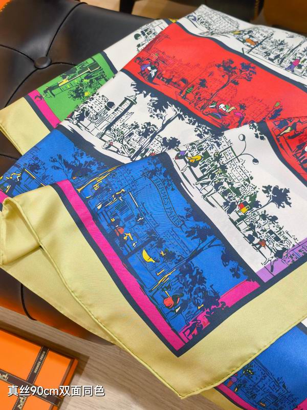 Hermes silk Scarf 90X90cm E35 (22)
