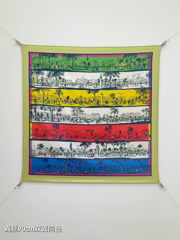 Hermes silk Scarf 90X90cm E35 (25)