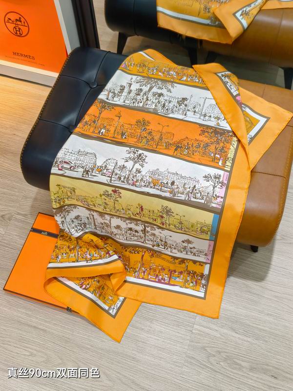 Hermes silk Scarf 90X90cm E35 (5)
