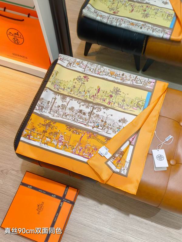 Hermes silk Scarf 90X90cm E35 (6)