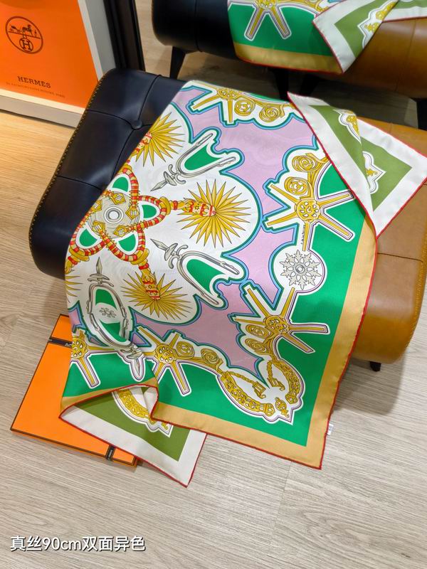 Hermes silk Scarf 90X90cm E37 (15)