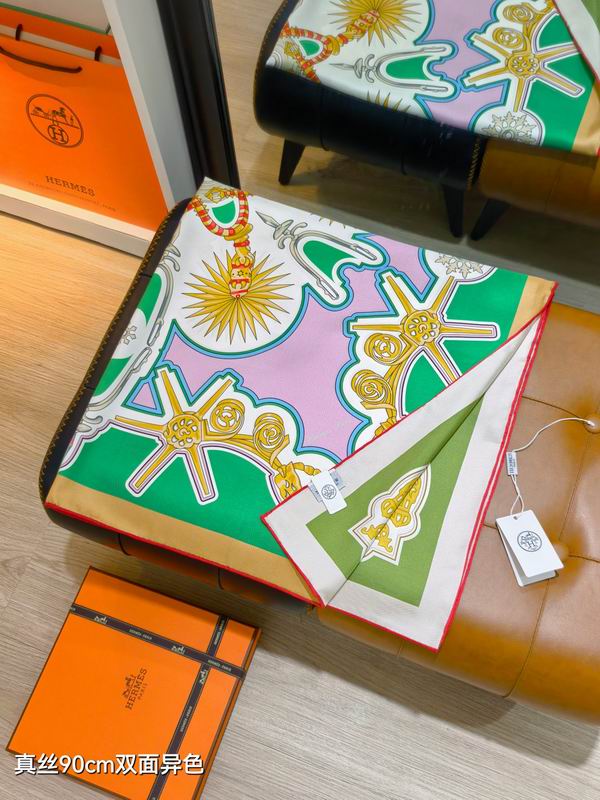 Hermes silk Scarf 90X90cm E37 (16)