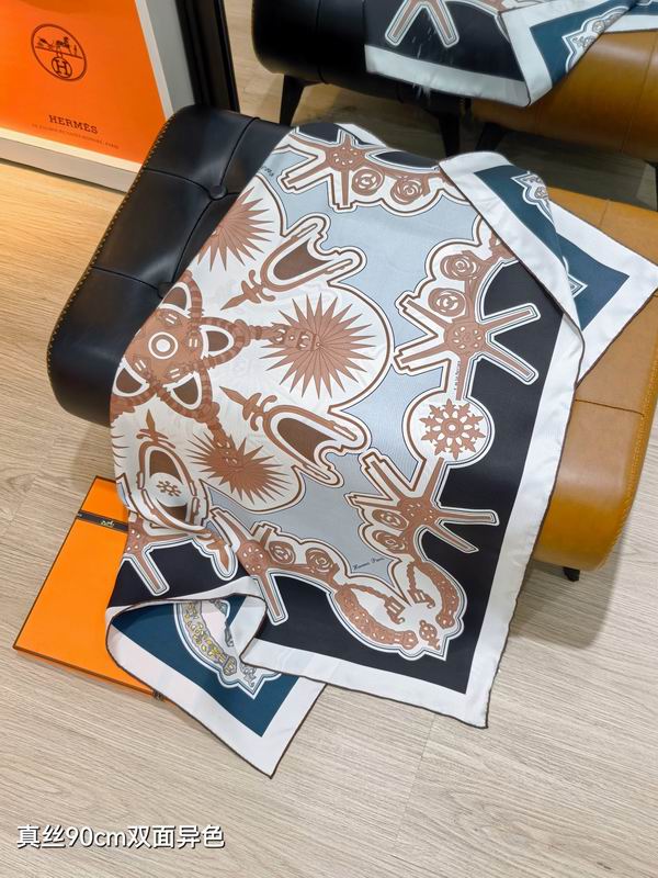 Hermes silk Scarf 90X90cm E37 (32)
