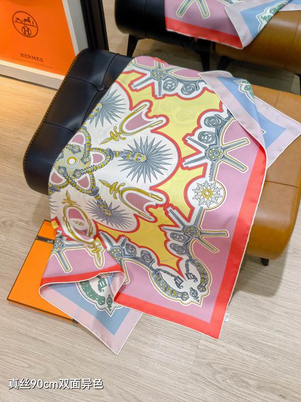 Hermes silk Scarf 90X90cm E37 (6)
