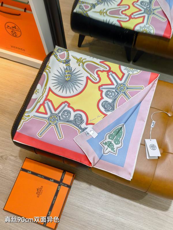 Hermes silk Scarf 90X90cm E37 (7)