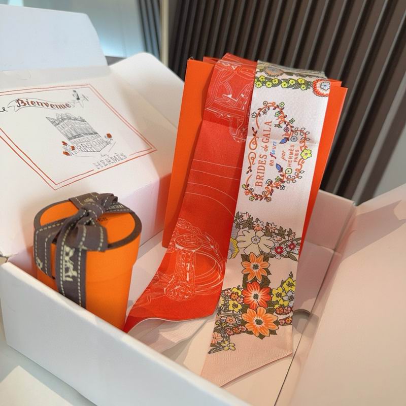 Hermes silk ribbon 5X86.5cm E12 (50)