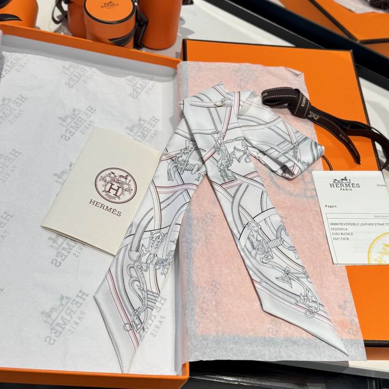 Hermes silk ribbon 86.5X5cm E16 (42)