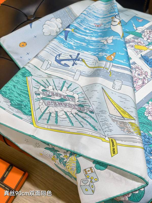 Hermes silk scarf 90X90cm E09 (22)