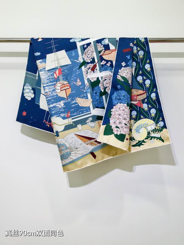 Hermes silk scarf 90X90cm E09 (29)