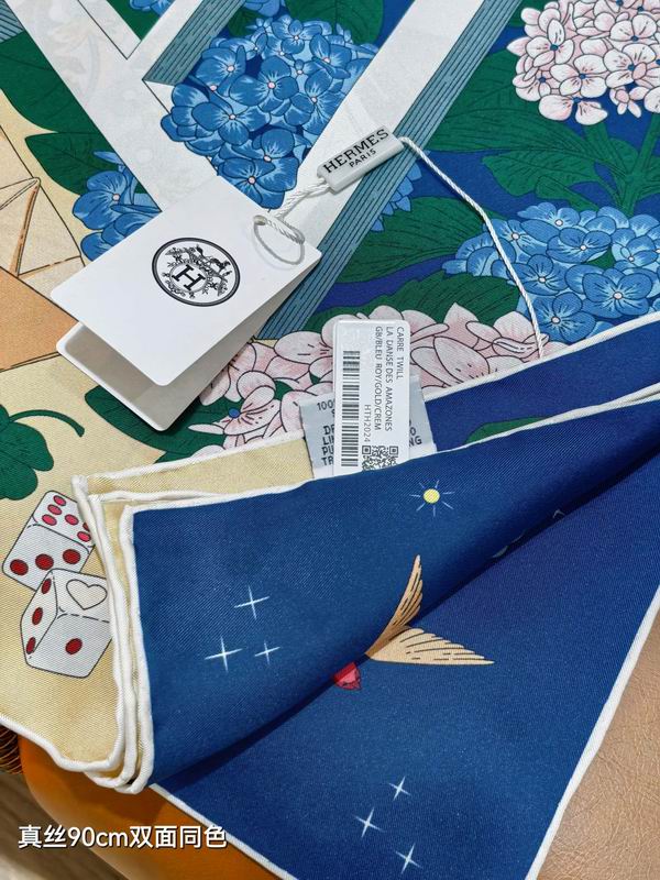 Hermes silk scarf 90X90cm E09 (30)