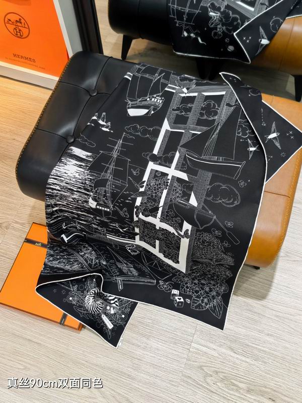 Hermes silk scarf 90X90cm E09 (41)