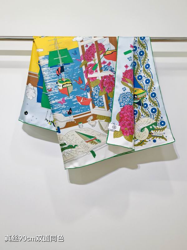 Hermes silk scarf 90X90cm E09 (47)