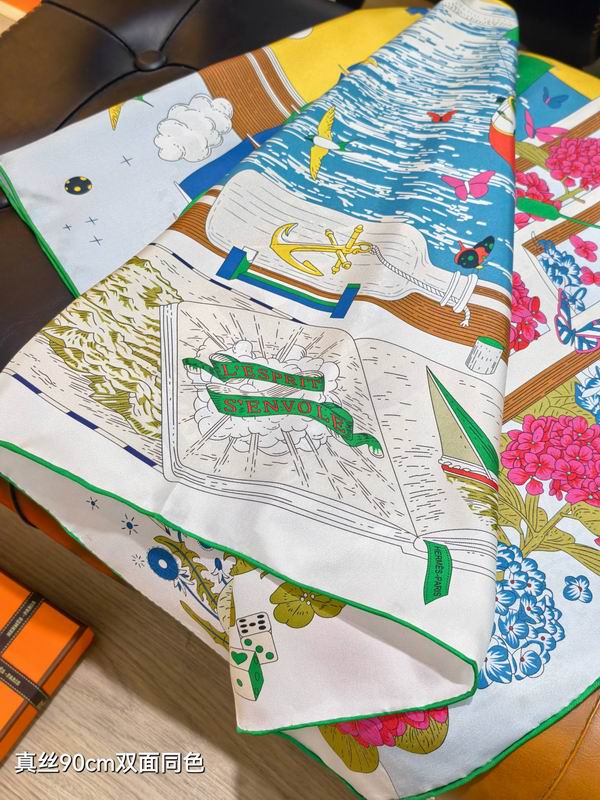 Hermes silk scarf 90X90cm E09 (49)
