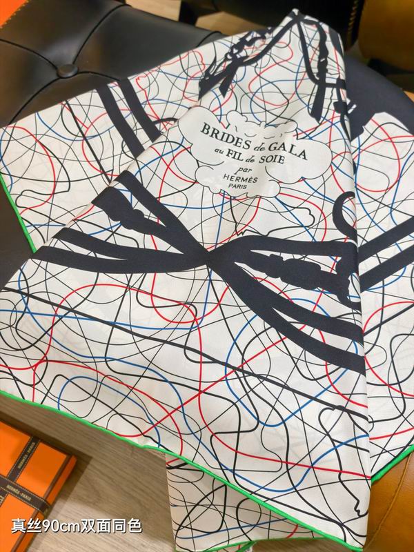 Hermes silk scarf 90X90cm E12 (13)