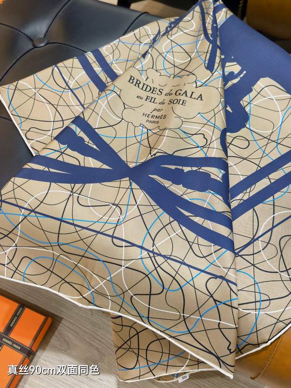 Hermes silk scarf 90X90cm E12 (22)