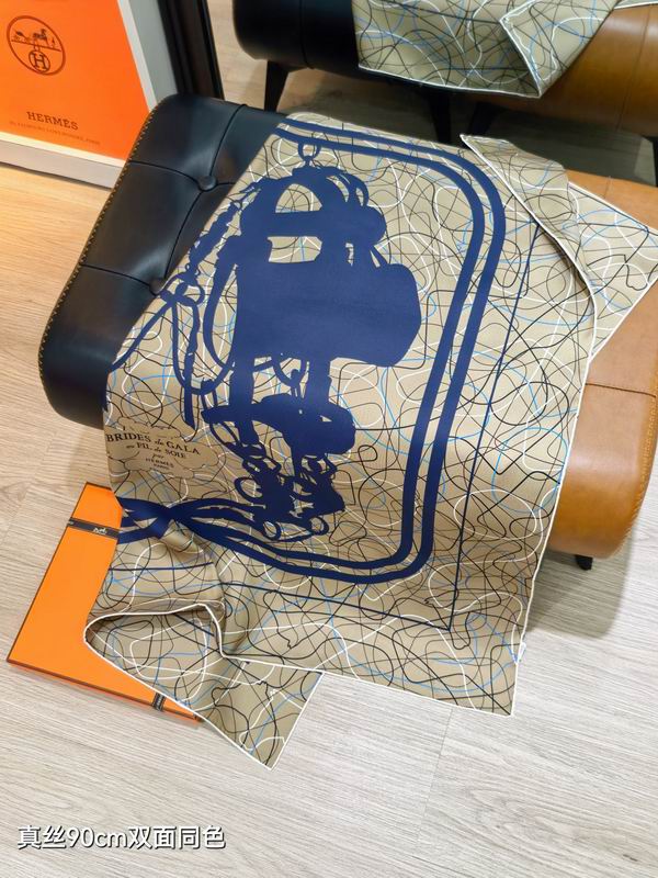 Hermes silk scarf 90X90cm E12 (23)