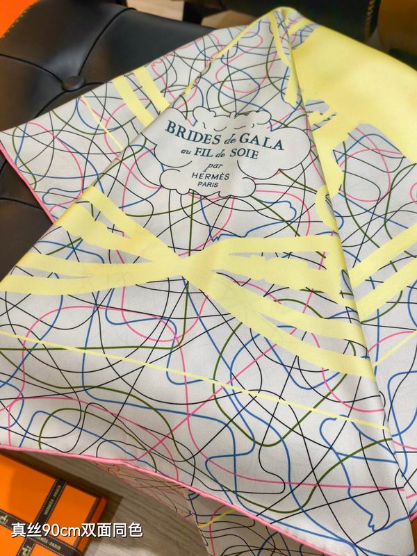 Hermes silk scarf 90X90cm E12 (28)