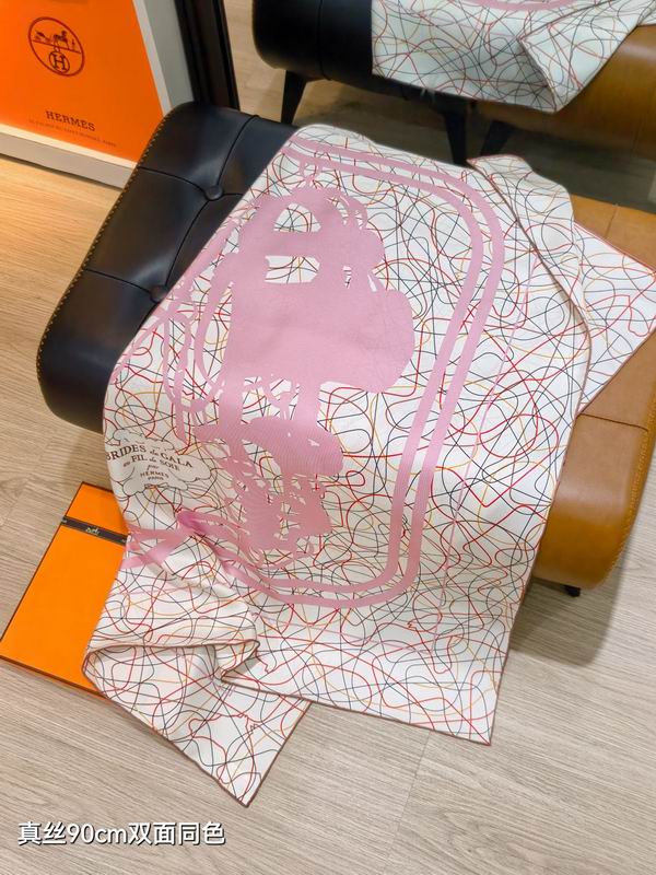 Hermes silk scarf 90X90cm E12 (41)