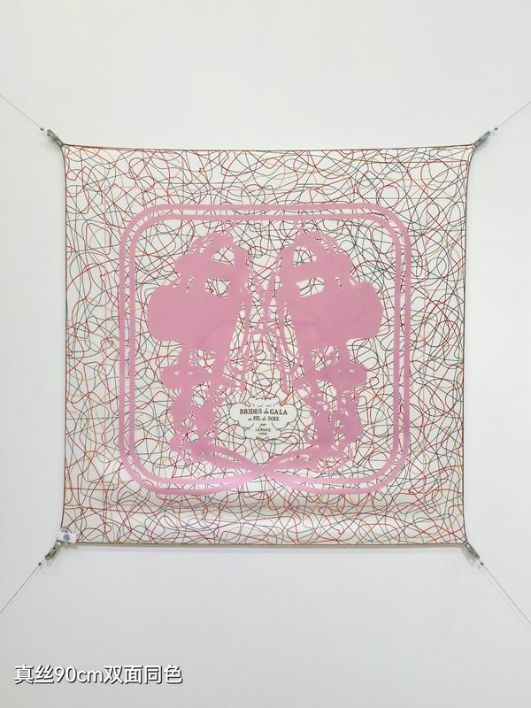 Hermes silk scarf 90X90cm E12 (43)