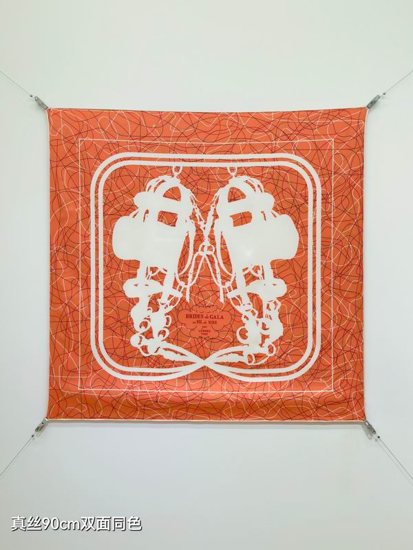 Hermes silk scarf 90X90cm E12 (7)